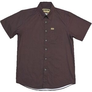 Dixxon Flannel Company Men's Small Benny Short Sleeve Brown Black Striped Shirt‎